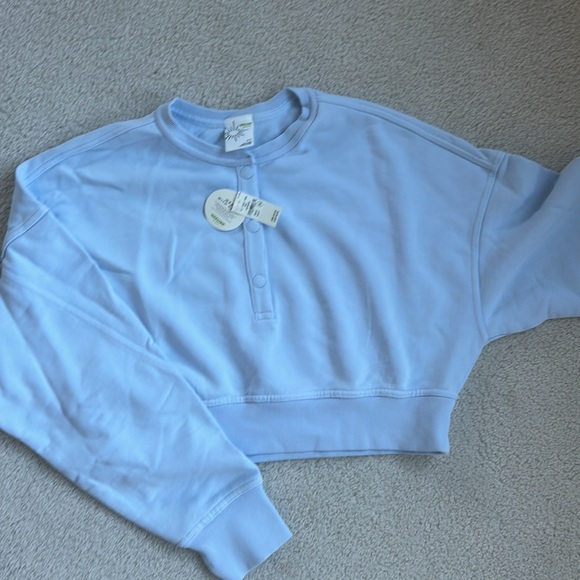 Offline by aerie blue cropped sweatshirt top - Picture 2 of 2